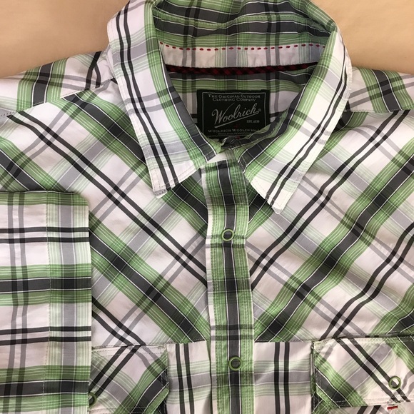 Woolrich Other - Woolrich Mens Western Snap Shirt XL Green Plaid